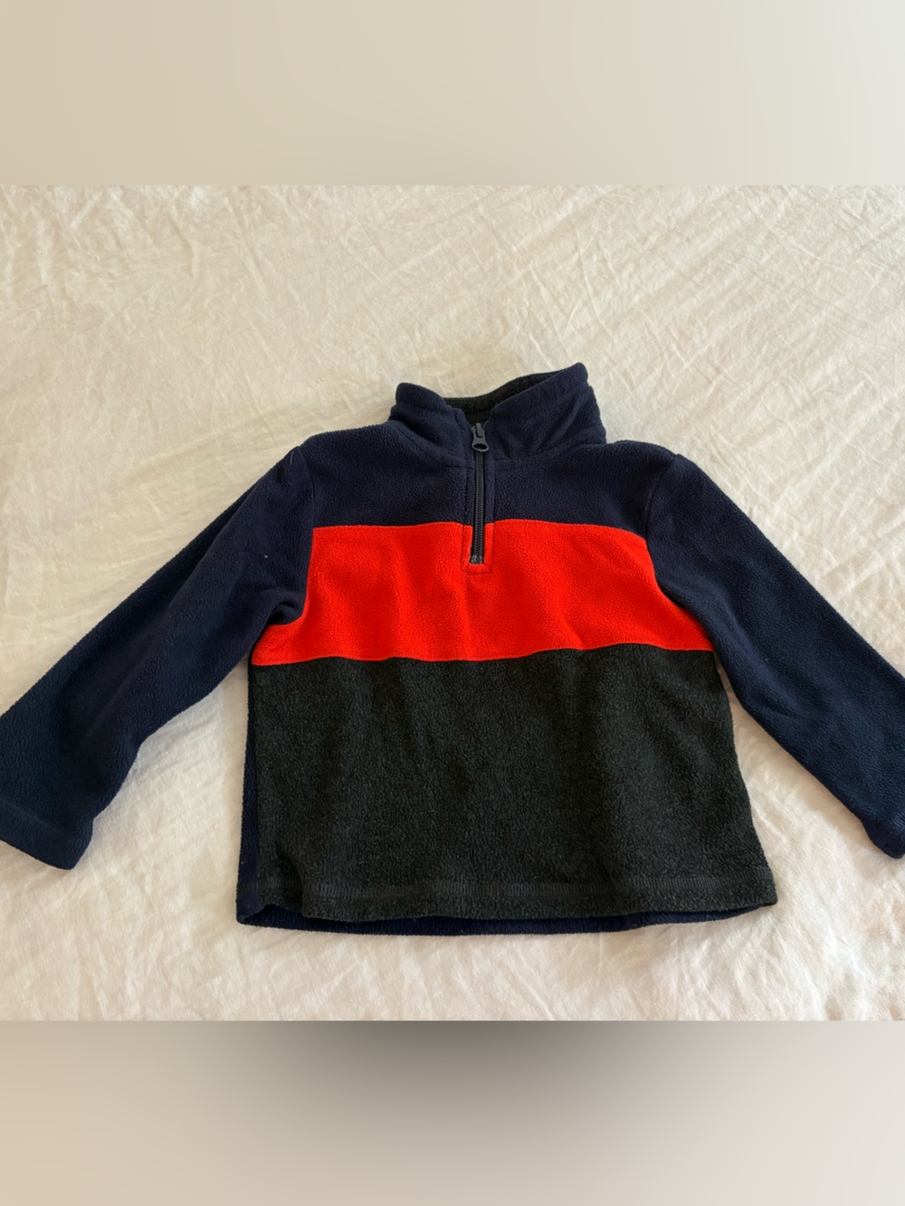 The Children's Place Navy, Red & Charcoal Colorblock Half-Zip Fleece